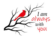 Red cardinal bird on a tree branch., an Illustration by Tanysl (Thumbnail 2 of 4)