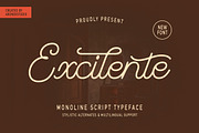 Excilente - Monoline Font, a Script Font by Arendxstudio (Thumbnail 1 of 7)