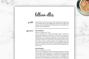 Resume Template/CV - Lillian