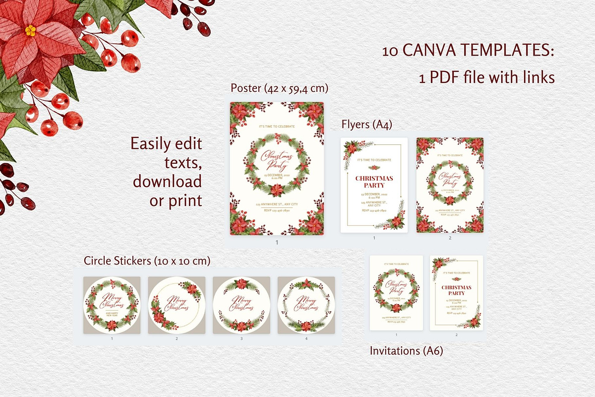 Christmas Florals, Poinsettia, an Object Graphic by ilonitta (Photo 3 of 18)