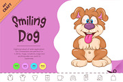 Cartoon Smiling Dog. Clipart., an Animal Illustration by KENO Mascots (Thumbnail 1 of 3)