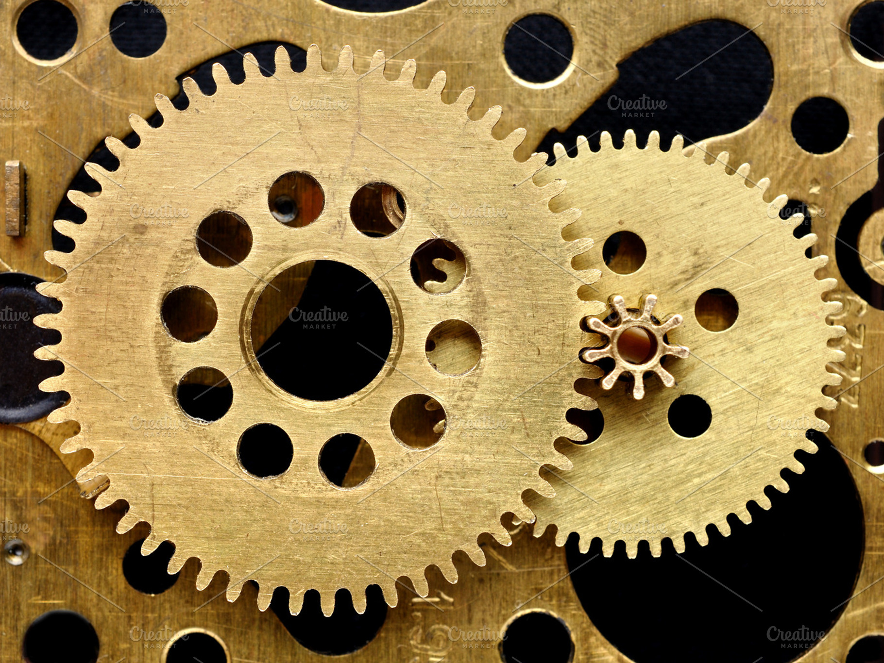 Mechanism With Gears Featuring Gear Brass And Circle