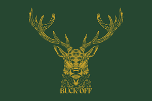 Buck Off Wild Deer, an Animal Illustration by Mangustudio