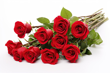 Bouquet of red roses on white background, a Nature Photo by AlyaAnd
