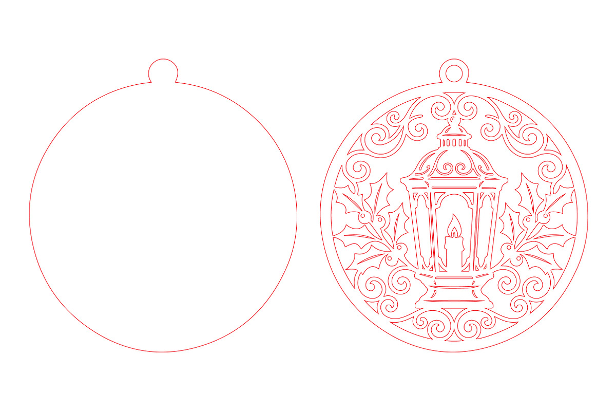 Christmas Lantern Ornament Laser Cut, a Seasonal Illustration by CraftArtStudio (Photo 3 of 3)