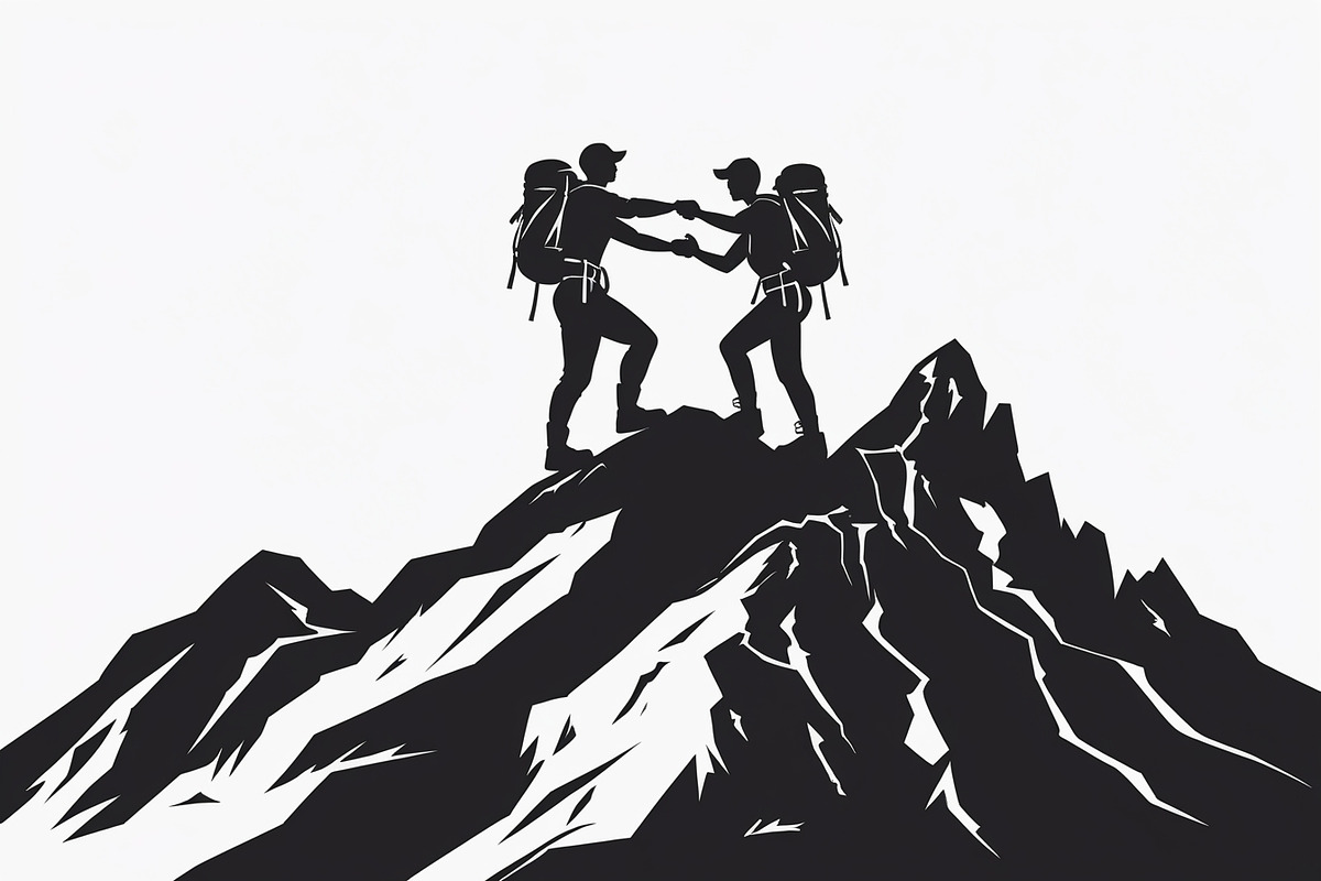 Mountain Hiking Silhouette Set, an Illustration by BIPLOB EXPERT (Photo 10 of 21)