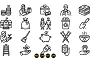 Charity And Care Line Icons Set, an Illustration by designvectx (Thumbnail 2 of 3)