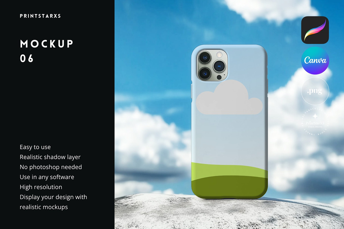 Phone Case Canva Mockup PNG Bundle, an iPhone Mockup by PrintStarXS (Photo 7 of 11)