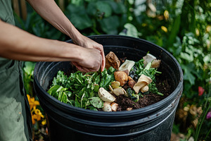 Individual working in the garden, a Photo by Pavel_design