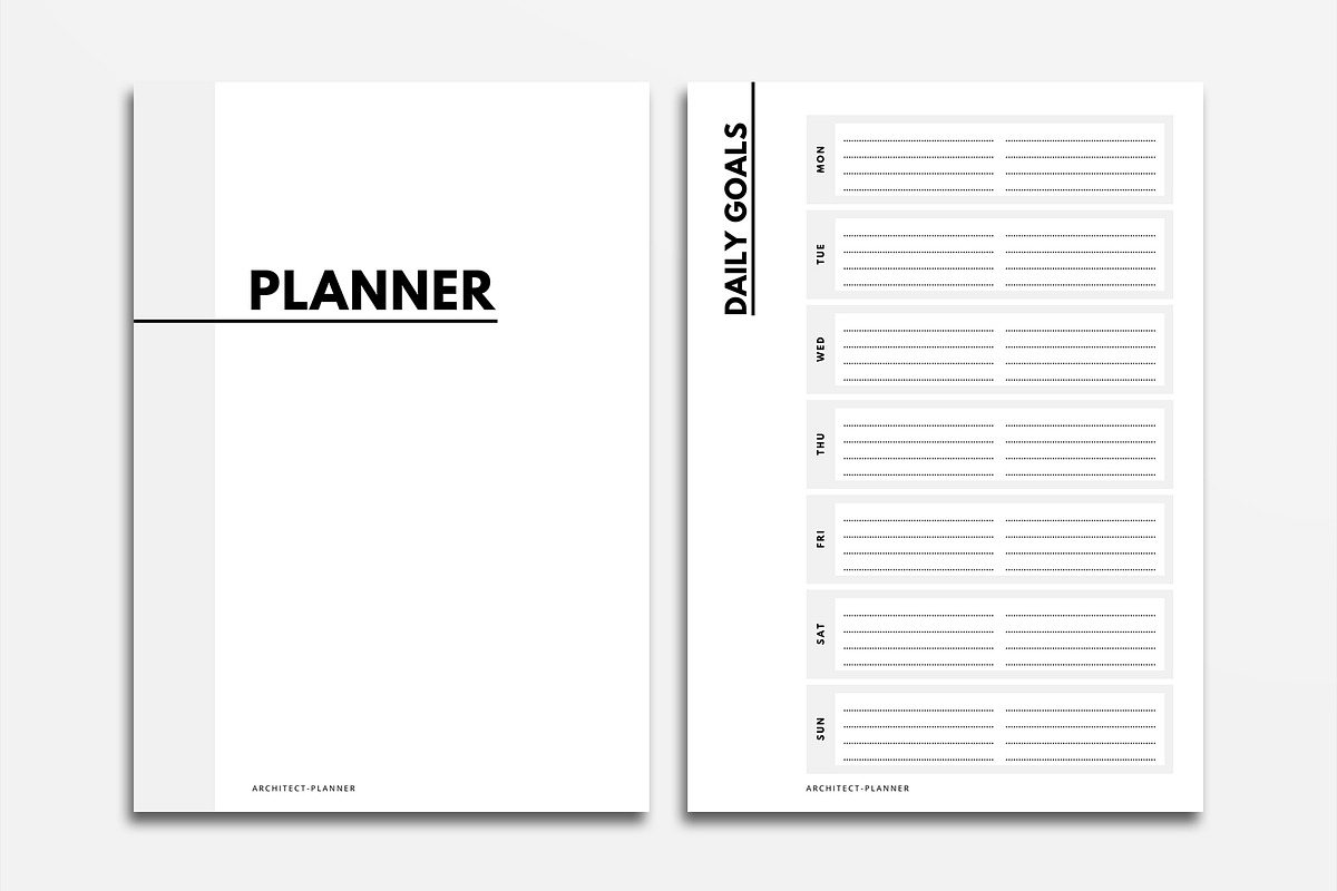 Architect Minimal Planner Template, a Stationery Template by velvetmade.designs (Photo 2 of 13)