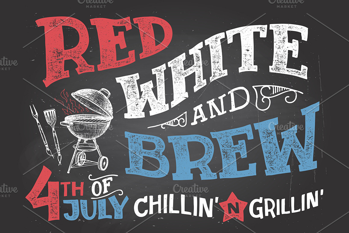 Red White and Brew 4th of July, a Texture Illustration by Paul Lesser (Photo 2 of 2)