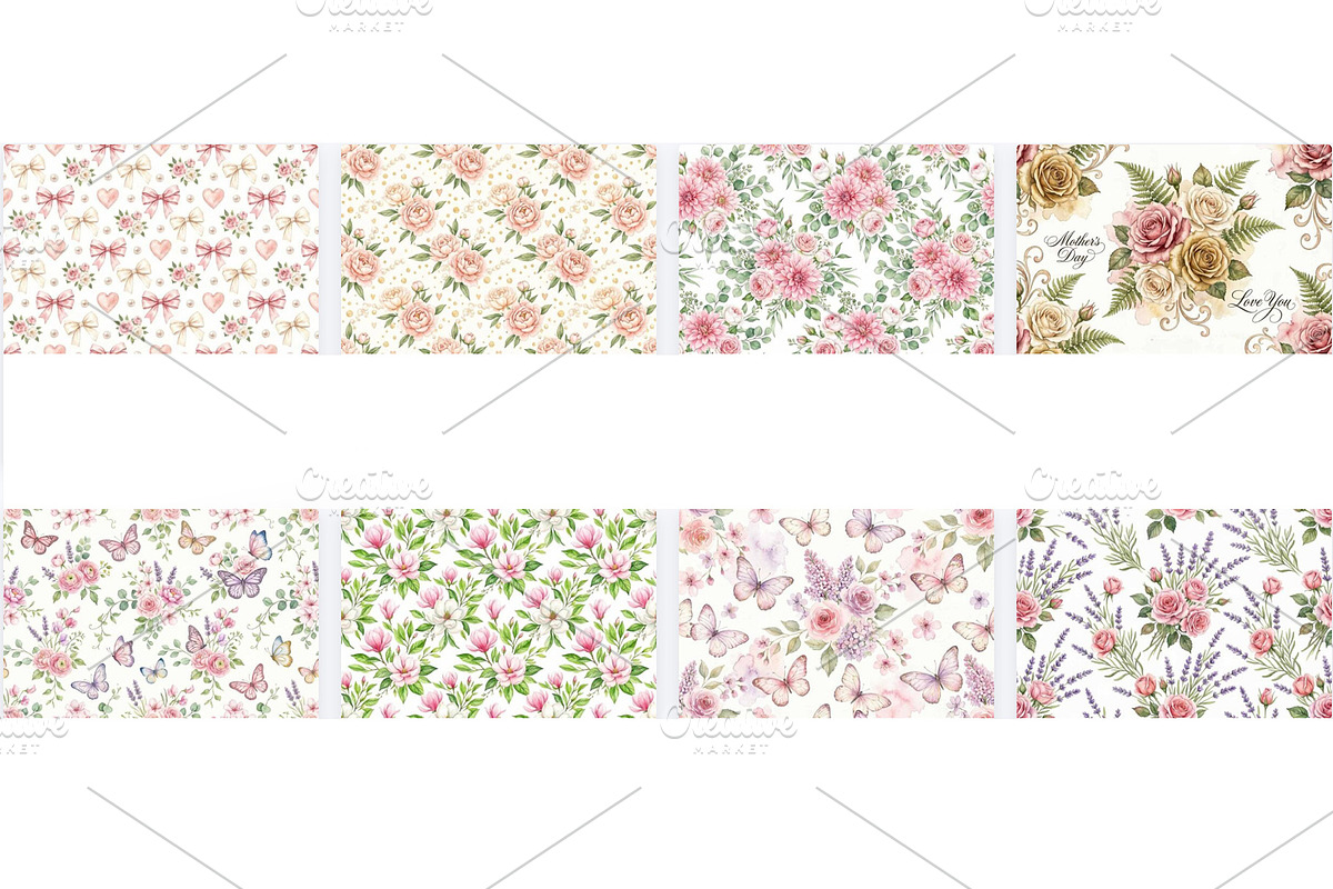 Watercolor Seamless Floral Patterns, a Pattern Graphic by VetalStock (Photo 3 of 3)