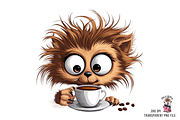 Kitten Drinking Coffee PNG Bundle, a Graphic by Clipart Bloom (Thumbnail 3 of 13)