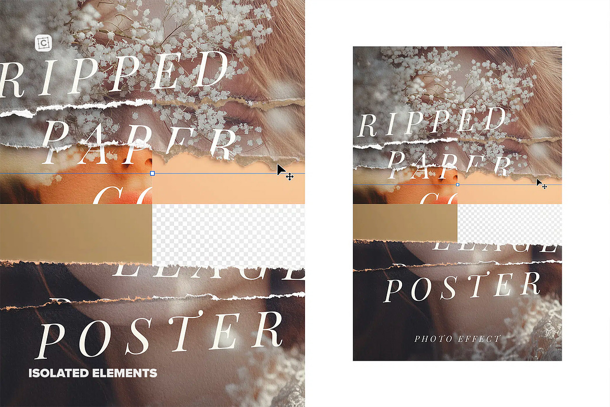 Ripped Paper Collage Poster, a Product Mockup by Custom Scene (Photo 4 of 10)