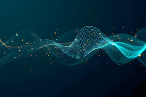Abstract Digital Particle Wave on Da, a Background Photo by Stock Shape