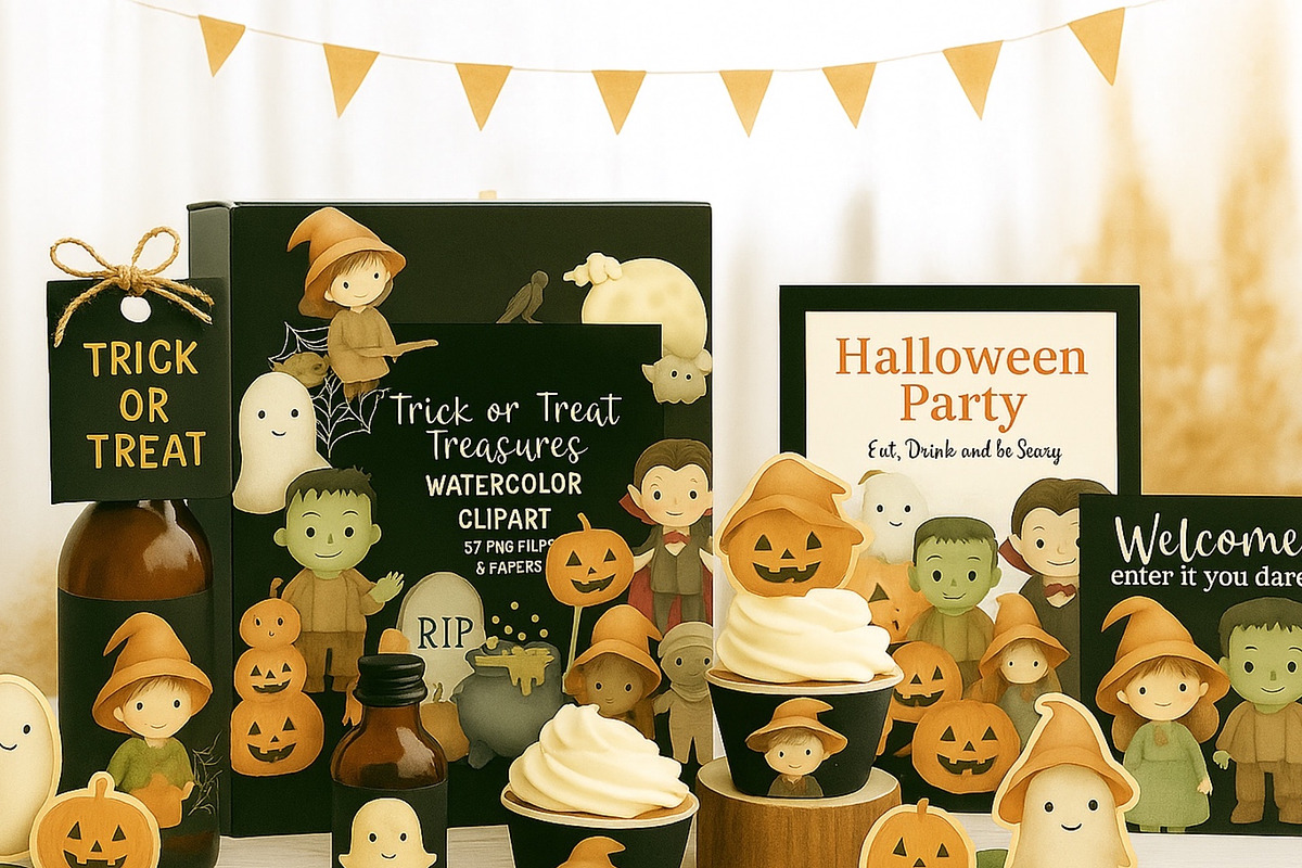 Halloween Watercolour Clipart, an Object Graphic by Digidesignresort (Photo 4 of 5)