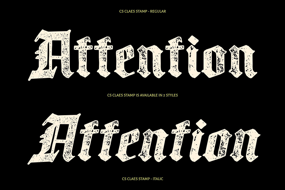 CS Claes Stamp, a Blackletter Font by Craft Supply Co. (Photo 3 of 8)
