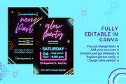 Neon Party Invitations Templates, a Templates & Theme by TemplateCastleStore (Thumbnail 9 of 9)