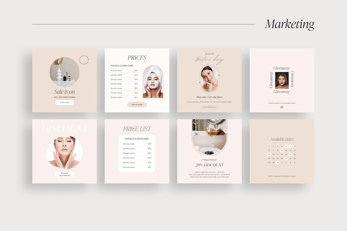 Esthetician Instagram templates, a Social Media Template by LiliesandBerries (Photo 9 of 23)