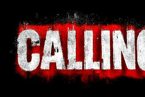 Calling in bold white graffiti letters on red background creates urgent attenti, an Illustration by AS photostudio