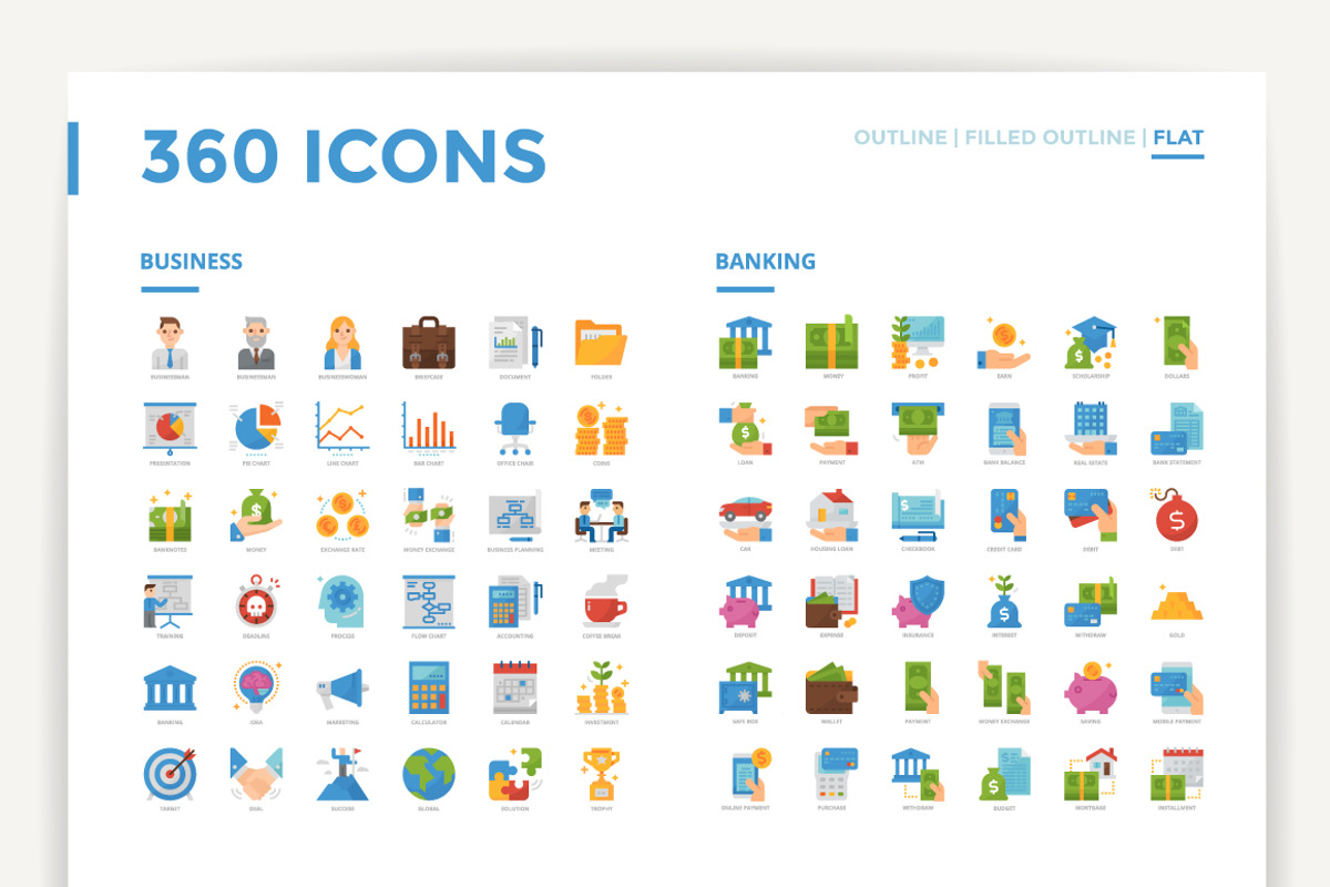 360 Icons x3 Styles, a Duotone Icon by monkik