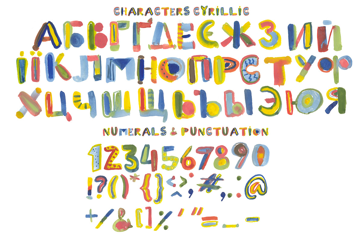 BRIGHT GOUACHE bitmap color font preview 3