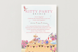 Kitty Party Invite I Brunch Invite, an Invitation Template by OORH Designs