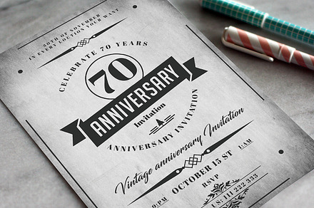 Anniversary Invitation Card, a Card Template by AfzaalGraphics