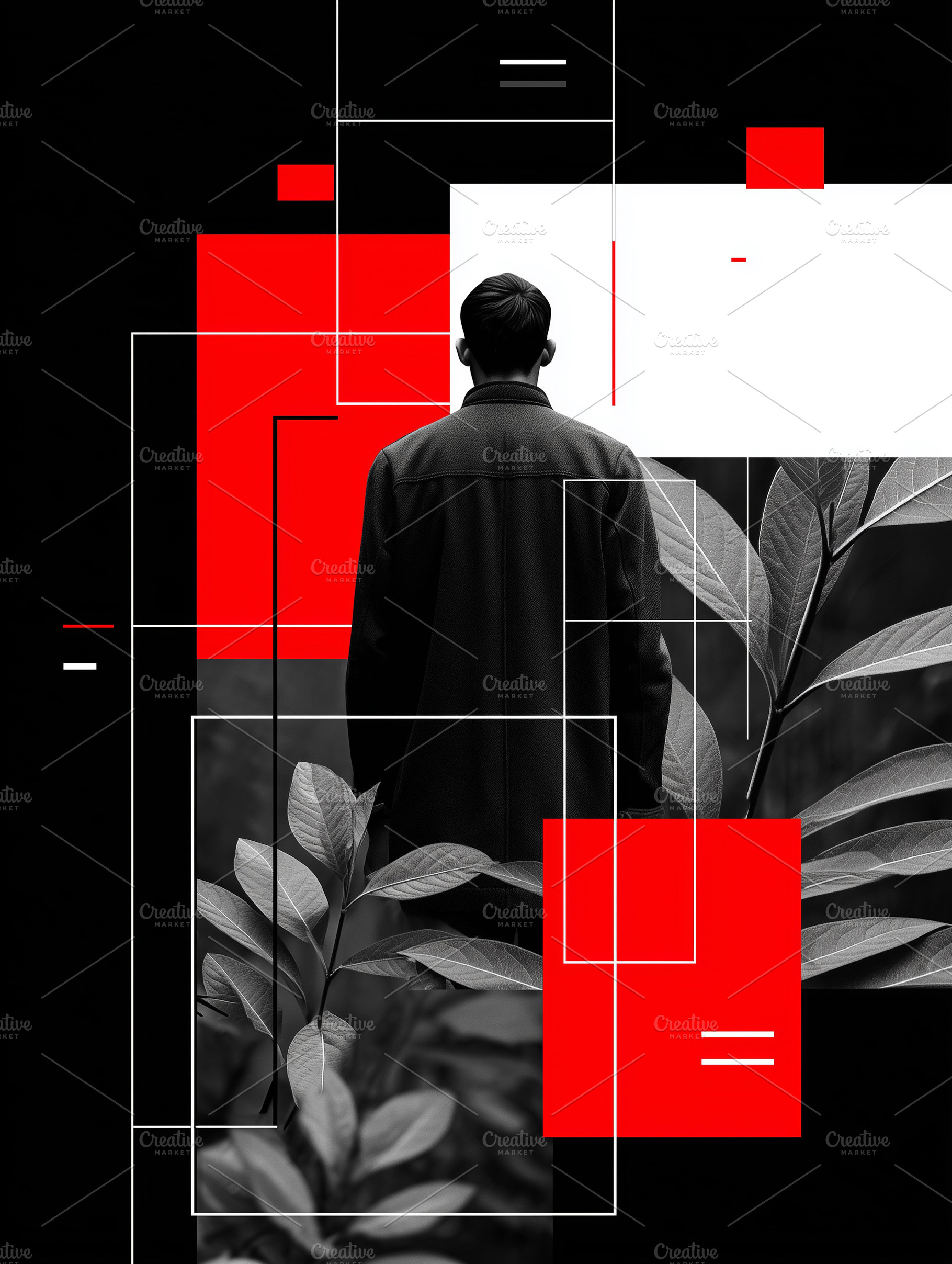 Abstract modern composition with man, a Person Photo by MistyDay