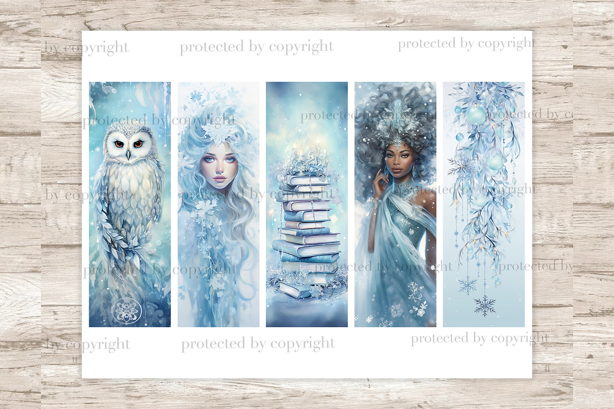 Winter Fairy Tale Bookmarks, a Seasonal Illustration by GlamArtZhanna (Photo 3 of 3)