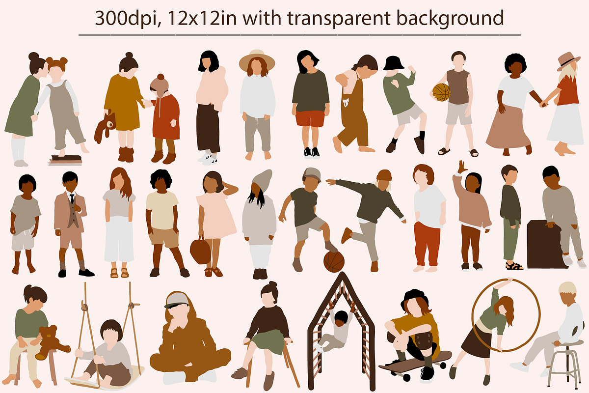 Abstract Kids Collection, a Person Illustration by ApetekMarket (Photo 3 of 9)