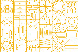 Modern geometric beekeeping, a Food Illustration by Vector Tradition