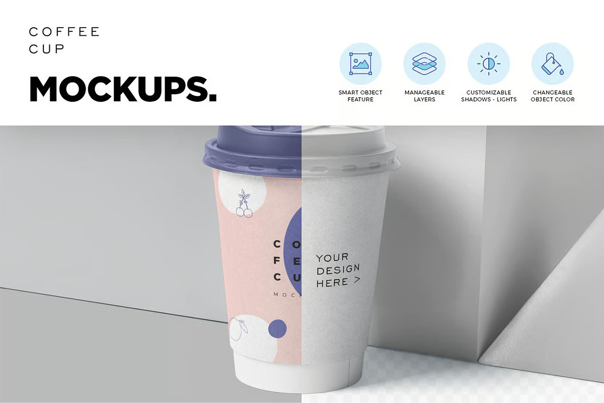 Paper Cup Sleeve Mockups, a Cups & Container Mockup by megostudi0 (Photo 5 of 8)