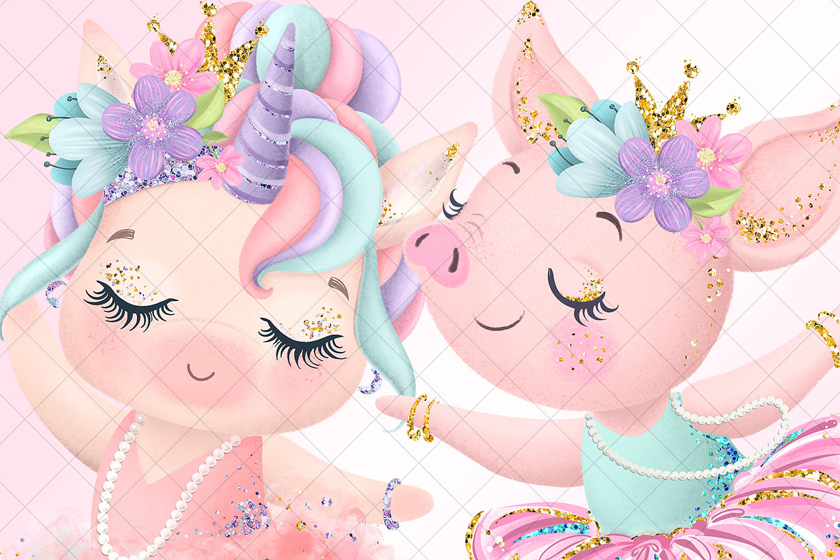 My Cute Ballerina Clipart, a Decorative Illustration by Masha  Studio (Photo 3 of 11)