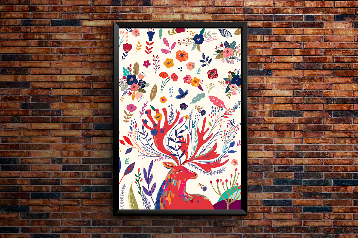Flowers and Deer, an Animal Illustration by MoleskoStudio (Photo 18 of 24)