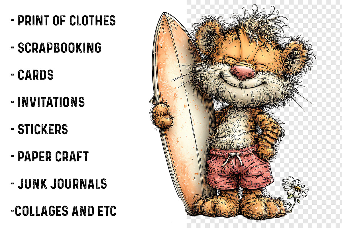 Whimsical Beach Animals Clipart, an Illustration by SinaCreation (Photo 3 of 3)