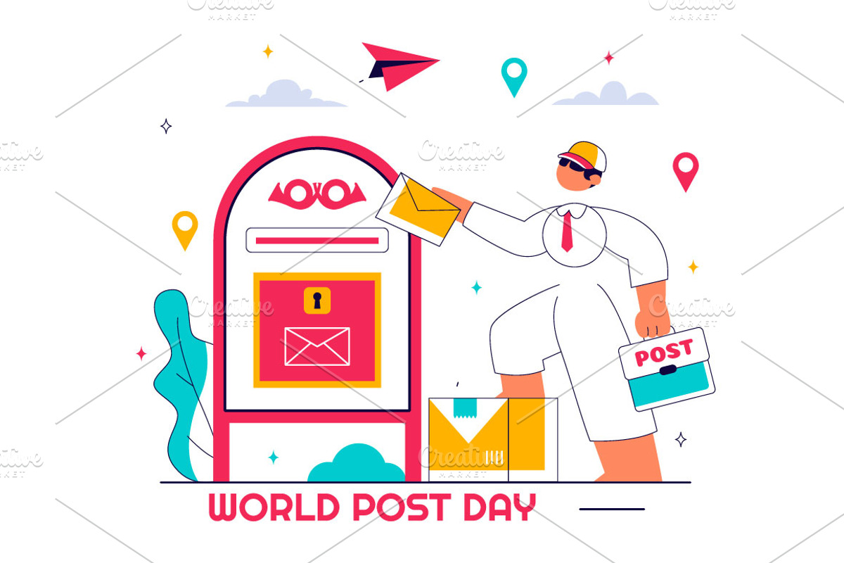 11 World Post Day Illustration, a Work Illustration by denayunebgt (Photo 4 of 5)