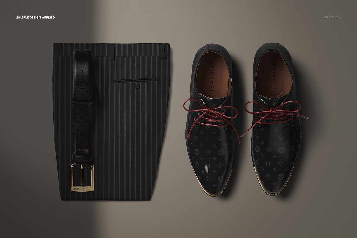 Elegant Men’s Trousers Shoes Mockup, a Shirt Mockup by Creatsy (Photo 4 of 5)
