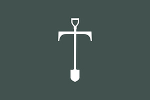 t letter shovel spade logo vector, a Branding & Logo Template by VASTARD STUDIO