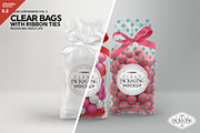 Clear Candy Bags with Ribbon Mockup, a Cups & Container Mockup by INCDesign (Thumbnail 1 of 10)