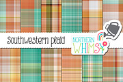 Terra Cotta and Teal Plaid, a Pattern Graphic by Northern Whimsy Design (Thumbnail 4 of 4)