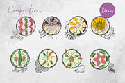 Smoothie bowls. Watercolor & ink art, a Food Illustration by MsFlaffy (Thumbnail 10 of 19)