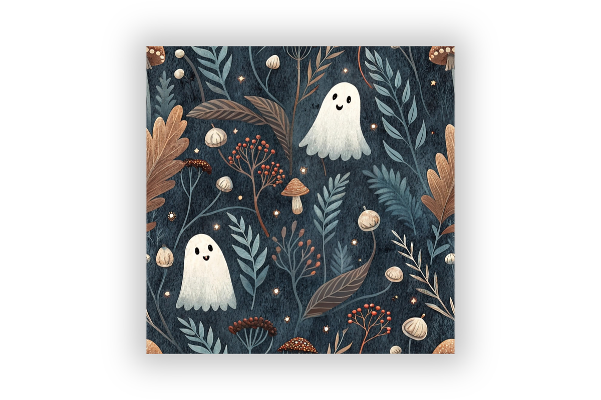 Whimsical Ghost Botanical Pattern, a Pattern Graphic by FloridPrintables (Photo 6 of 9)