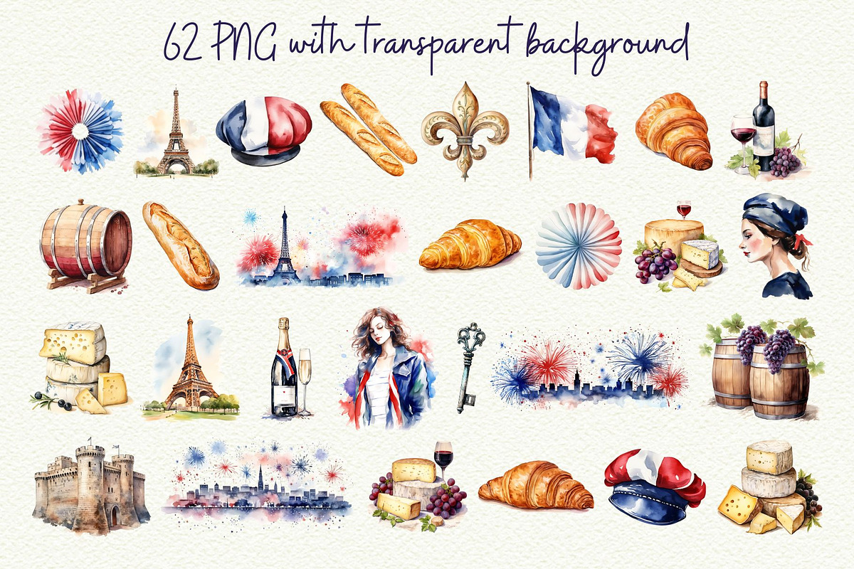 French Vibes Clipart, an Object Graphic by Anna Design Studio (Photo 4 of 9)