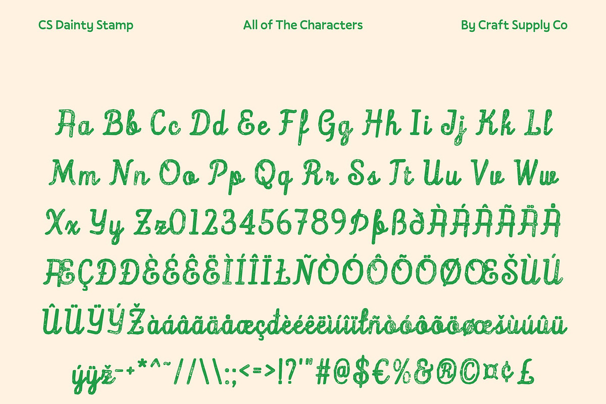CS Dainty Stamp, a Script Font by Craft Supply Co. (Photo 8 of 8)
