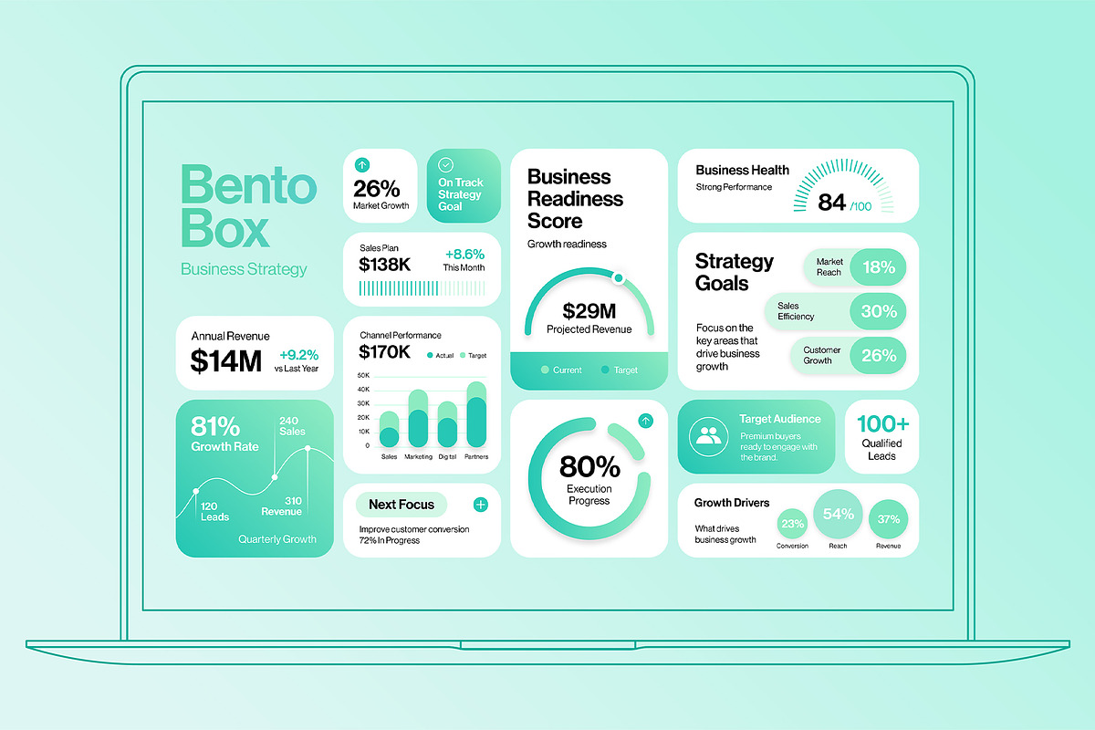 Bento Box Business Infographics, a Presentation Template by BrandPacks (Photo 5 of 6)