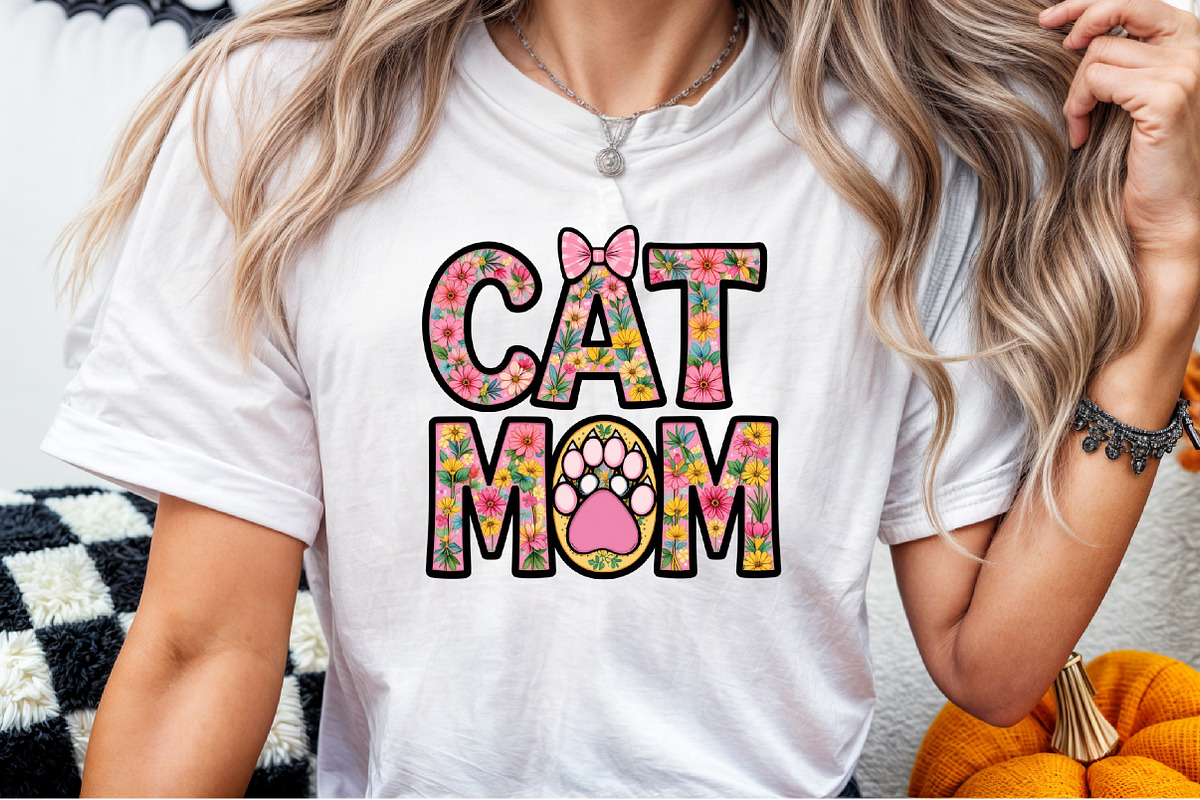 Cat Mom Png Mom Sublimation Clipart, an Illustration by Sublimation Artist (Photo 7 of 9)