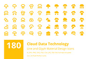 180 Cloud Data Technology Icons, a Solid Icon by Creative Stall (Thumbnail 1 of 5)