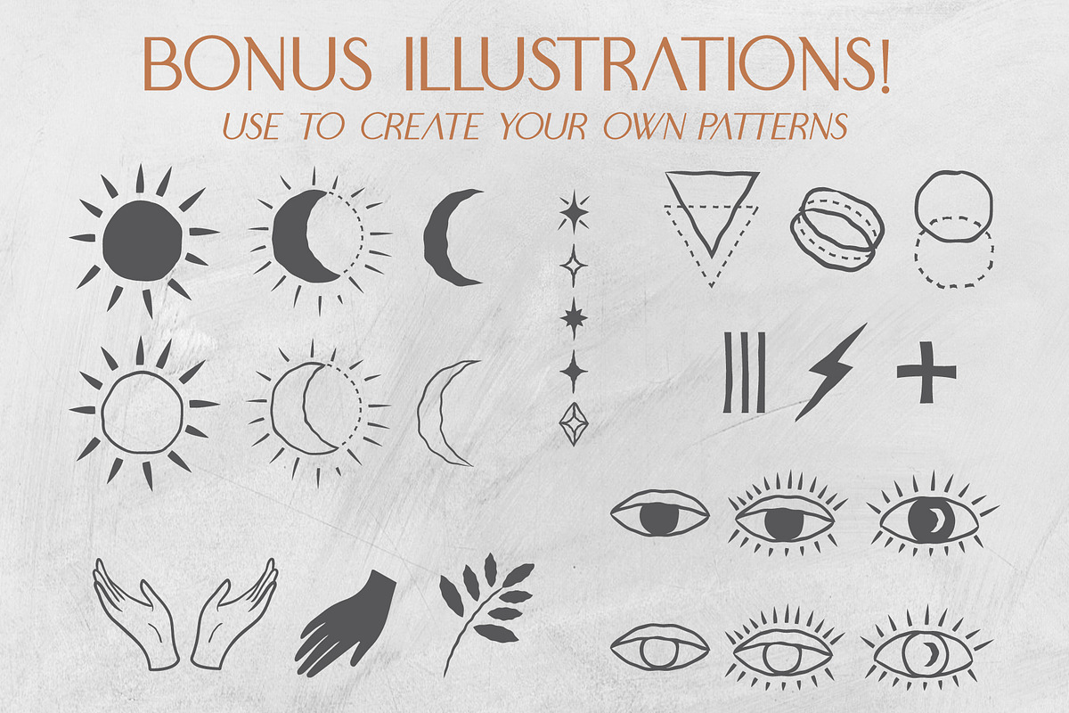 Mystic Seamless Patterns & Elements, a Pattern Graphic by Tay Rho Design Shop (Photo 5 of 8)
