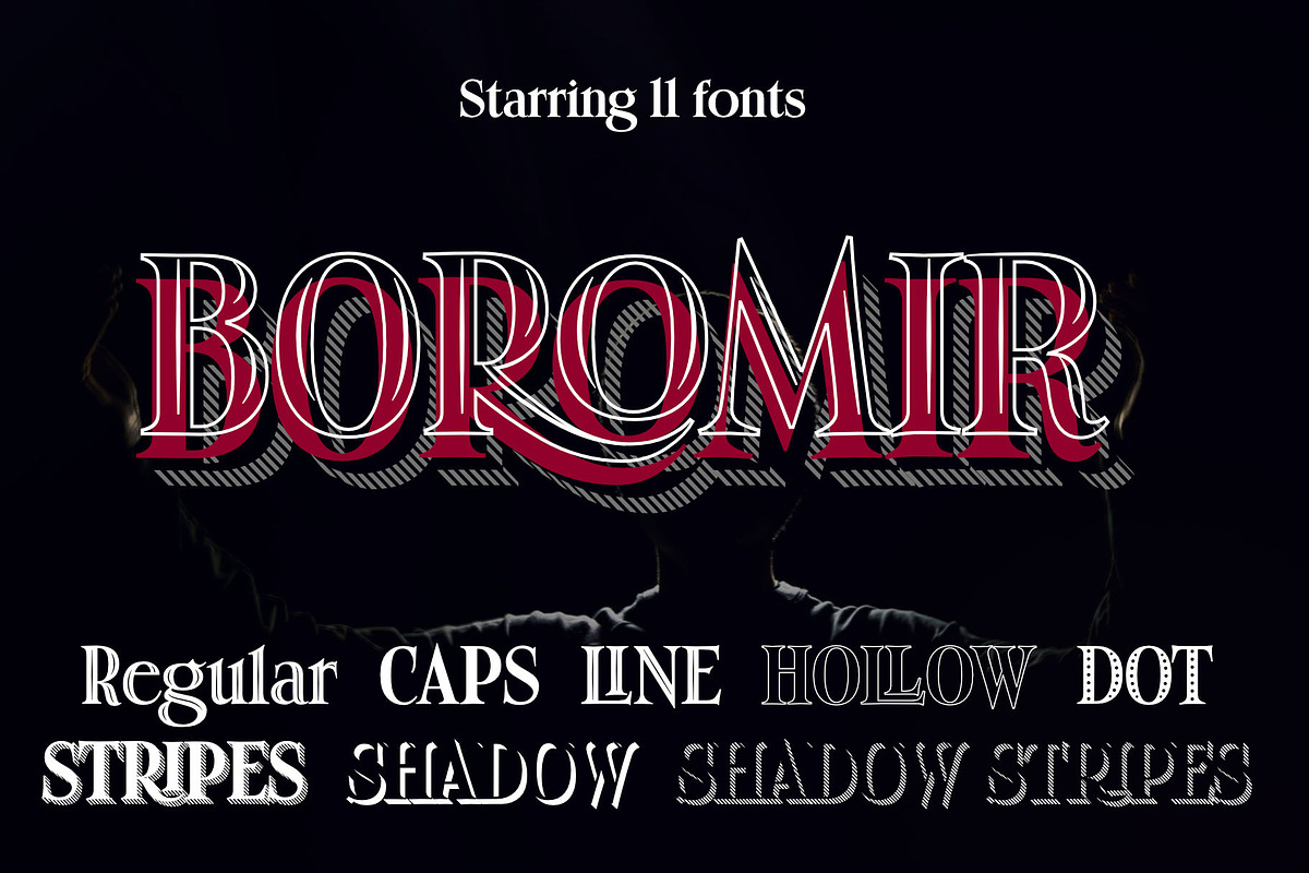 Boromir - 11 layered fonts, a Serif Font by Leitmotif (Photo 2 of 6)